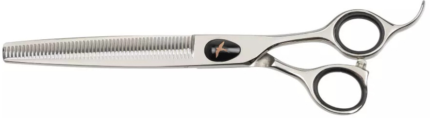 Ножницы для груминга филировочные с большим черным винтом типа Prime 7" 50T «Silk Slice» | Grodo