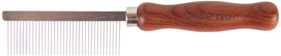 Расческа для собак и кошек с деревянной ручкой «Medium Wooden Comb» | ShowTech