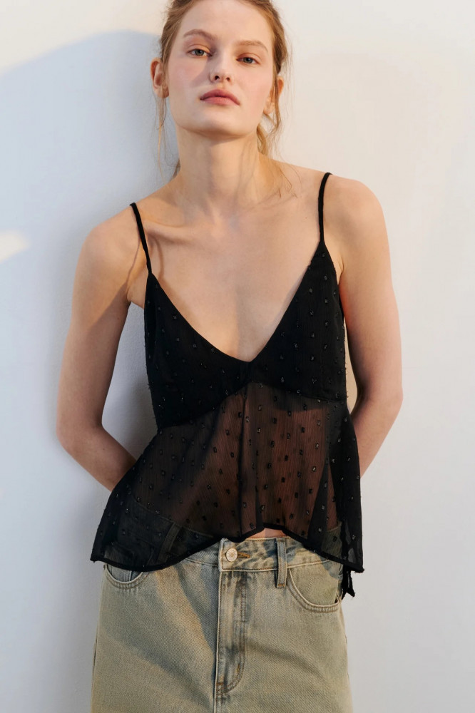 Топ женский из шифона с люрексом | Befree