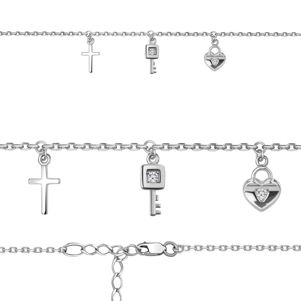 Браслет из серебра с фианитами | Aquamarine