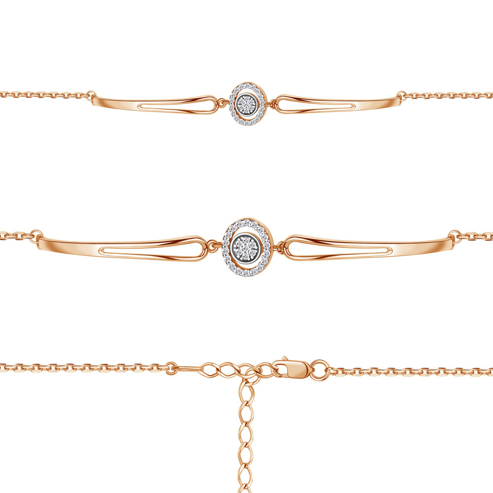 Браслет из золоченого серебра с фианитами | Aquamarine