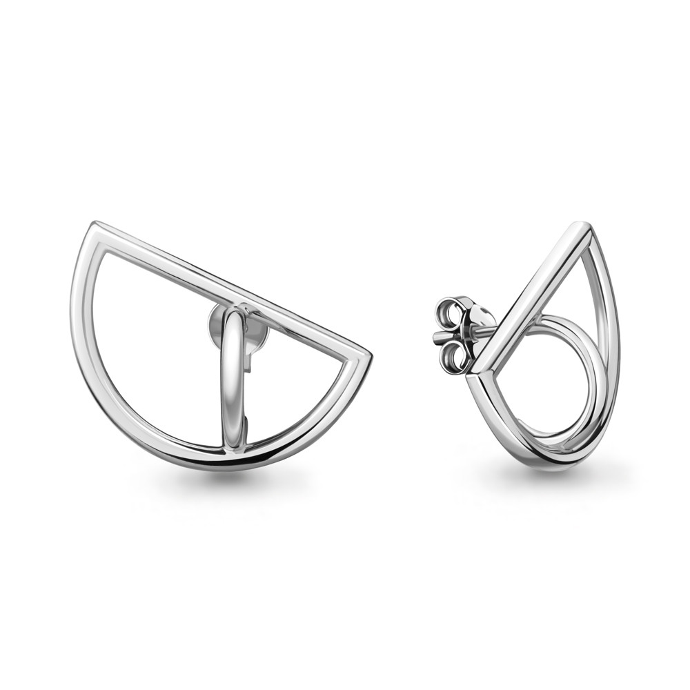 Серьги из серебра | Geometry | Aquamarine