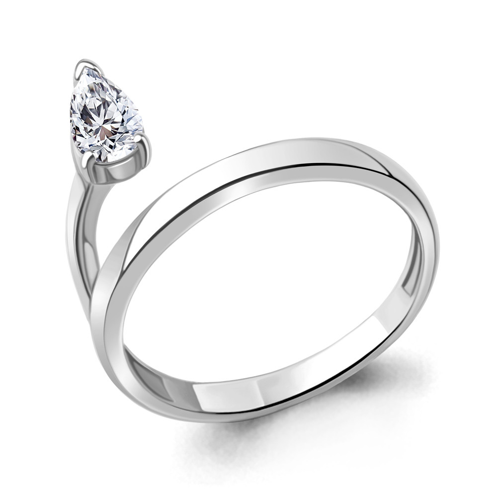 Кольцо из серебра с фианитом | Aquamarine