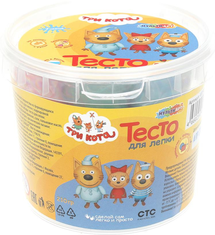 Тесто для лепки в ведре «Три кота» | Три кота | Multi Art