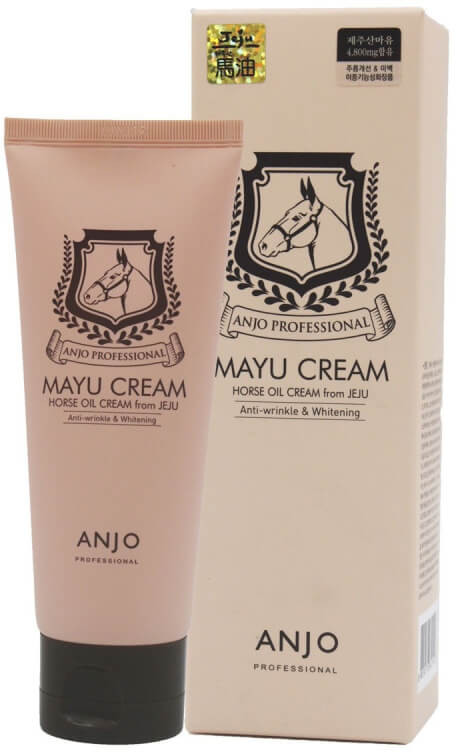 Антивозрастной крем для лица с лошадиными липидами «Mayu Horse Oil Cream Tube» | Anjo Professional