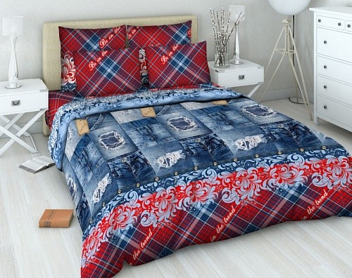 Комплект постельного белья «Шотландка» (арт. 4355/1, 2-спальный, бязь, 2 наволочки 70х70) | Самоцветная | ТДЛ Текстиль