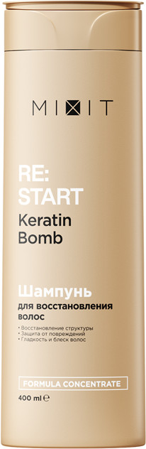 Шампунь для интенсивного восстановления волос «Keratin bomb» | Re:Start | Mixit
