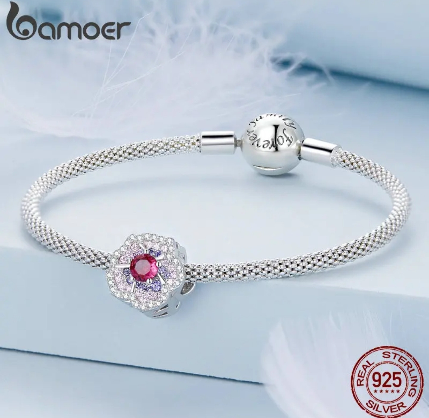 Шарм «Цветок Pave» | Bamoer