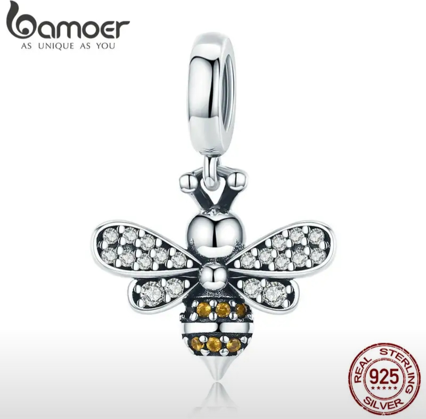 Шарм из серебра «Пчёлка» | Bamoer