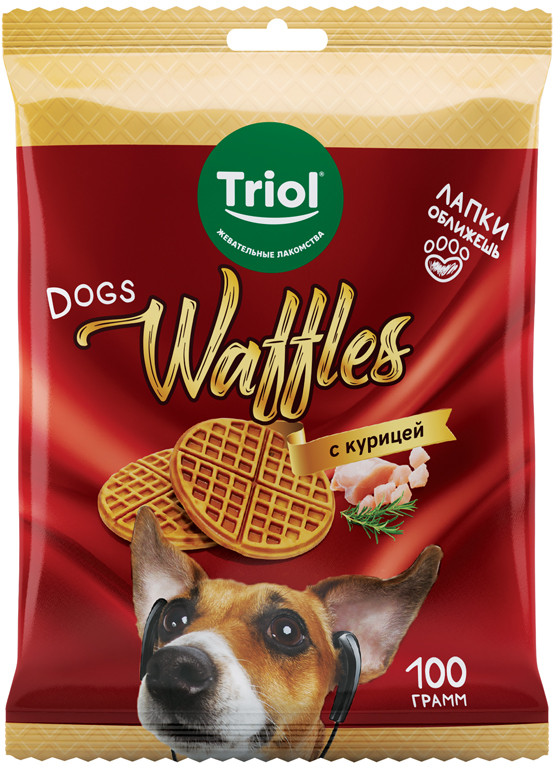 Лакомство для собак «Вафли с курицей» | Fun food | Triol