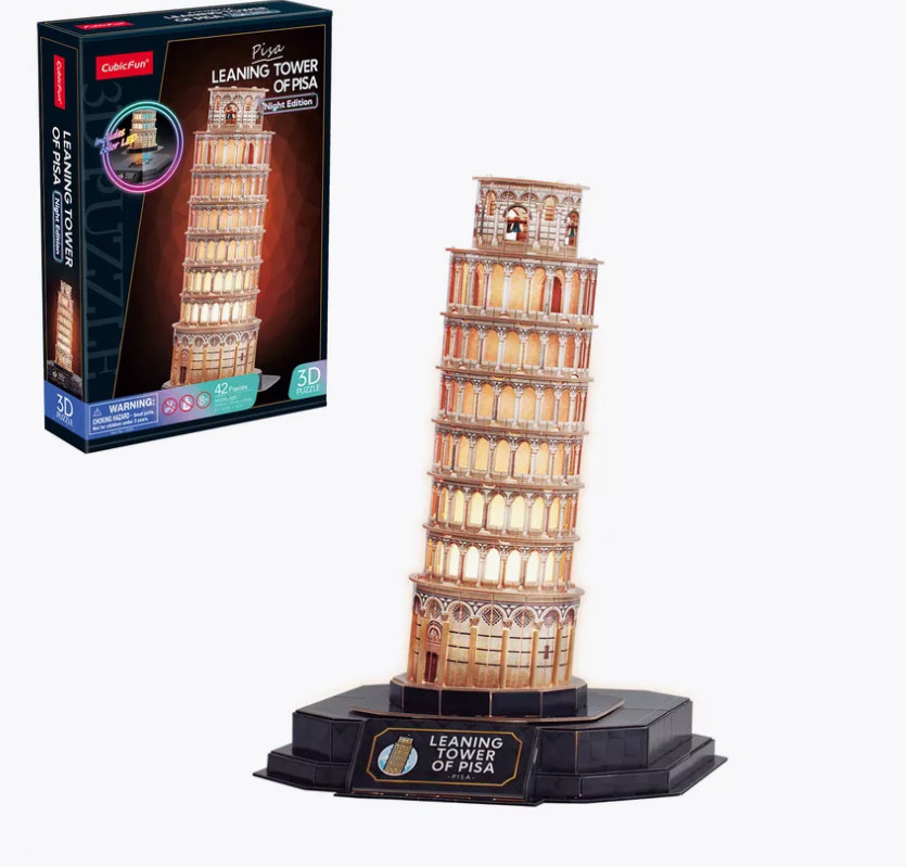 3D-пазл с LED-подсветкой «Tower of Pisa» | CubicFun