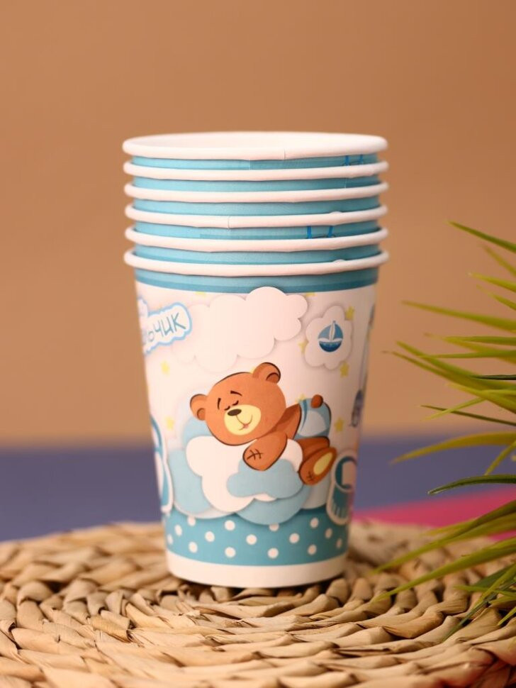 Набор бумажных стаканов «У нас мальчик» | Toki