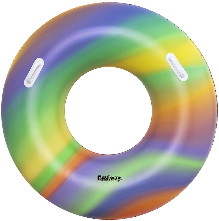 Круг надувной для плавания с ручками «Rainbow» | Bestway