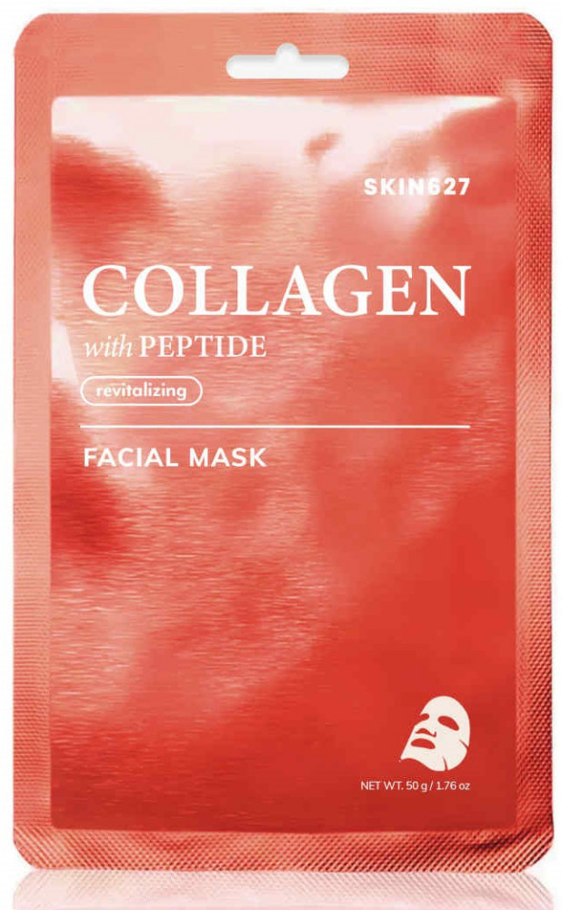 Маска для лица тканевая восстанавливающая «Коллаген и пептиды. Collagen with Peptide revitalizing Facial Mask» | Skin627
