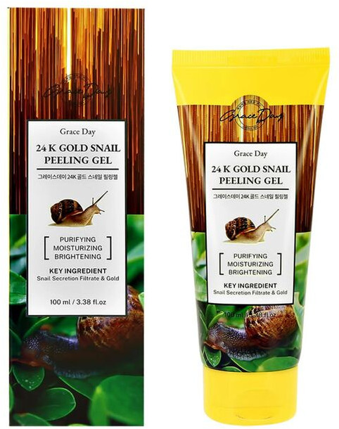 Пилинг-гель отшелушивающий с золотом и муцином улитки «24k Gold Snail Peeling Gel» | Grace Day