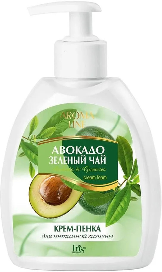 Крем-пенка для интимной гигиены «Авокадо и зеленый чай» | Aroma line | Iris Cosmetic