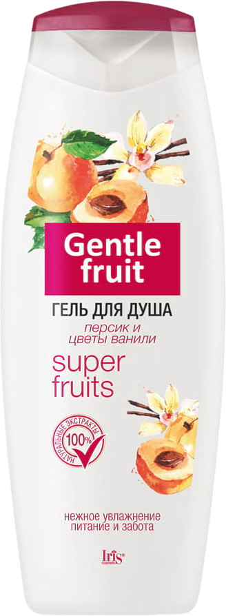 Гель для душа «Персик и цветы ванили» | Gentle Fruit | Iris Cosmetic