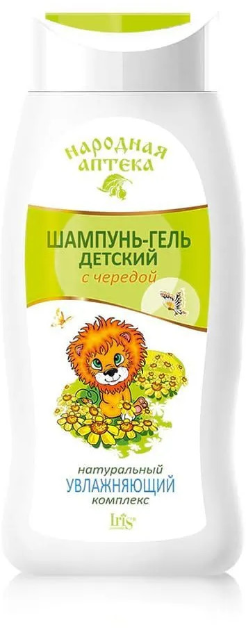 Шампунь-гель детский с чередой и натуральным увлажняющим комплексом | Народная аптека | Iris Cosmetic
