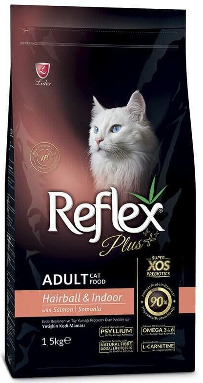 Cухой корм с лососем способствующий выведению шерсти из ЖКТ «Adult Cat Hairball & Indoor Salmon» | Reflex