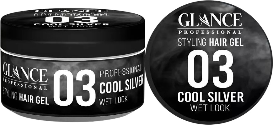 Гель для укладки волос «03 Cool silver. Wet Look» | Glance Professional