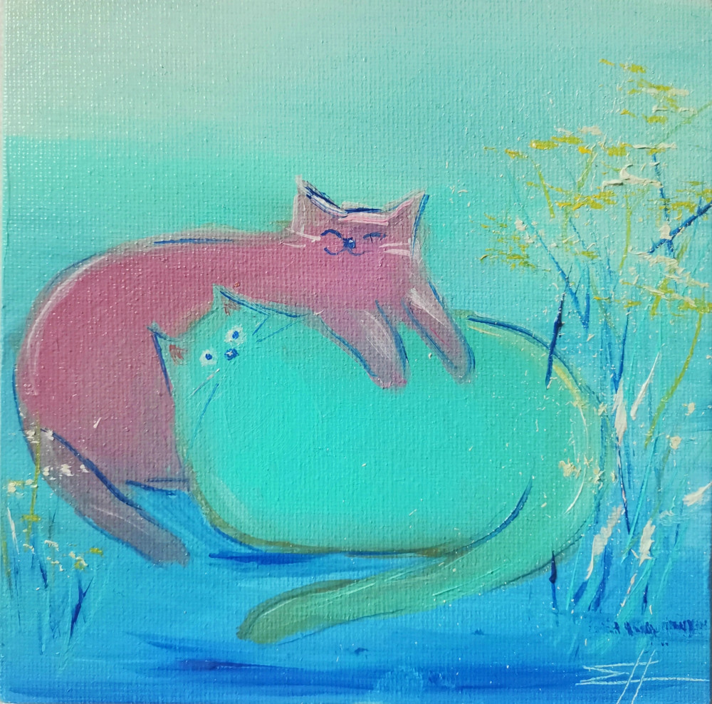 Картина маслом ручной работы «Уютное счастье»