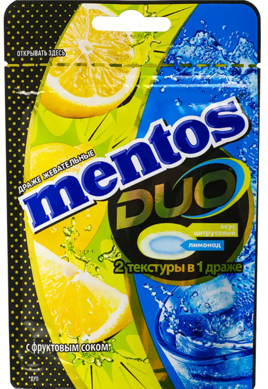 Конфеты жевательные со вкусом лимона и содовой | Duo | Mentos