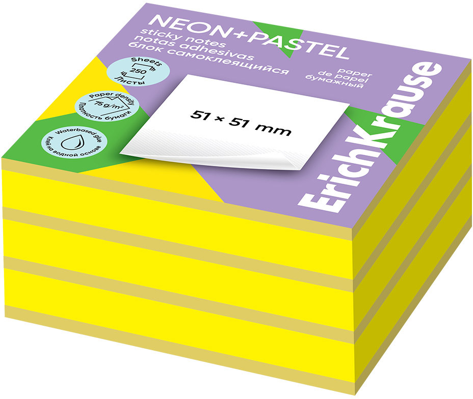 Блок самоклеящийся бумажный «To do list» | Neon&Pastel | Erich Krause