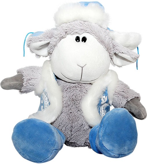 Овечка в синей шубке, 26 см