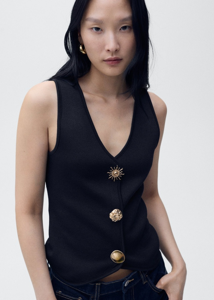 Жилет Mango синий | MANGO