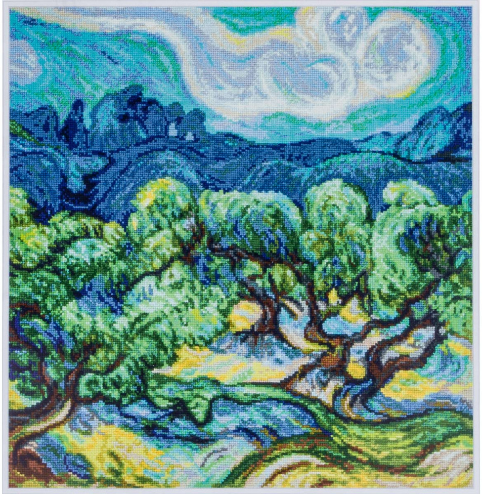 Набор для вышивания «Оливковые деревья» | Чудесная игла