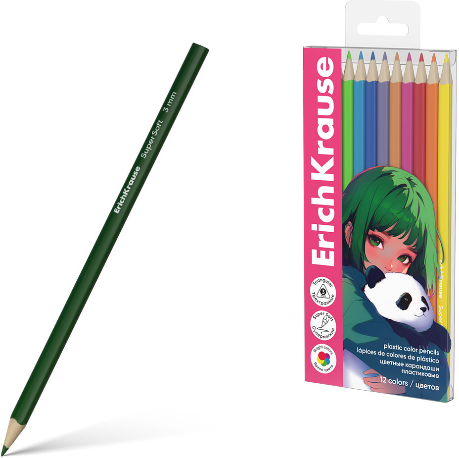 Набор карандашей цветных | Panda Hugs | Erich Krause