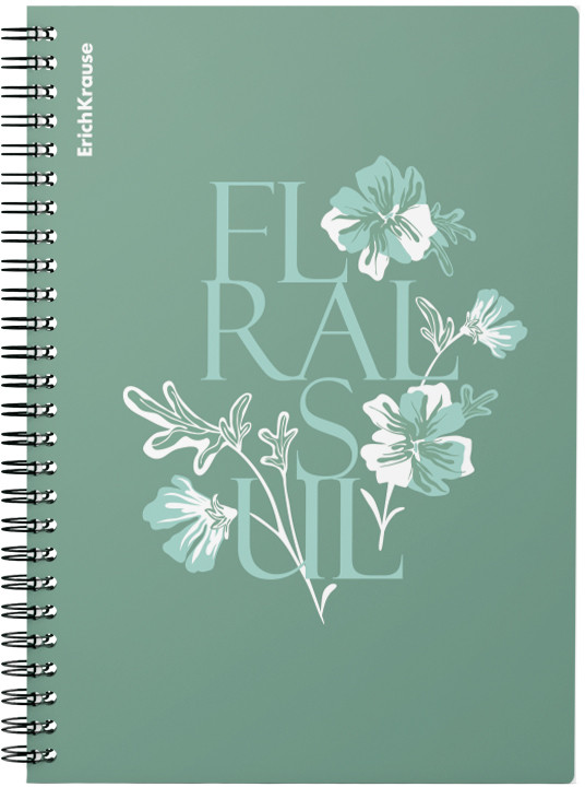 Тетрадь общая с пластиковой обложкой | Floral Soul | Erich Krause