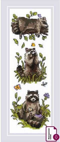 Набор для вышивания «Три енота» | Риолис