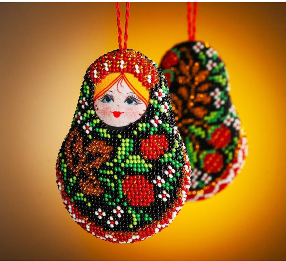Набор для вышивания бисером «Матрешка хохлома» | Радуга бисера