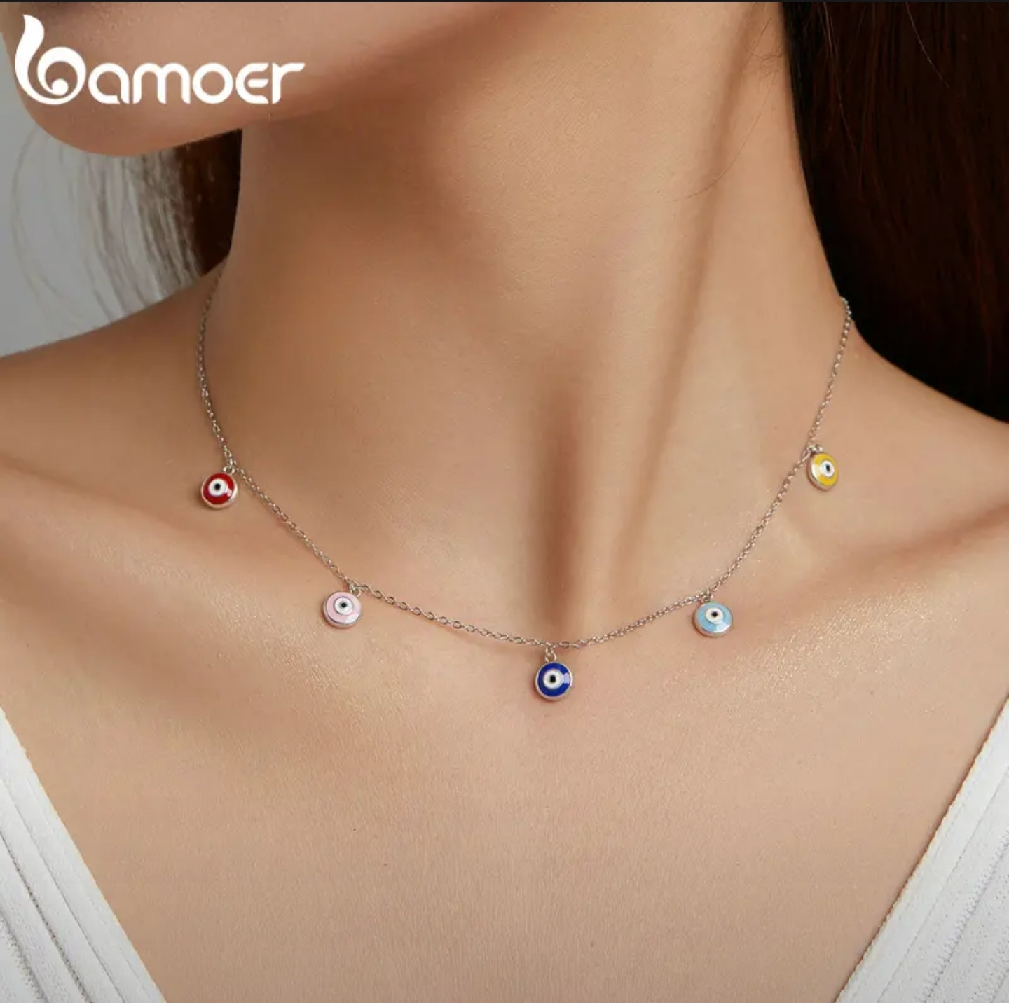 Ожерелье с подвесками из серебра | Bamoer