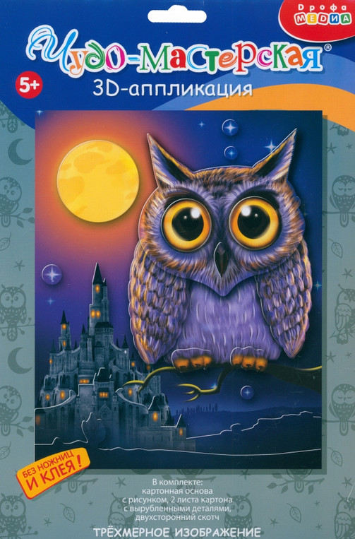 Набор для творчества «3D-аппликация. Сова» | Дрофа-Медиа