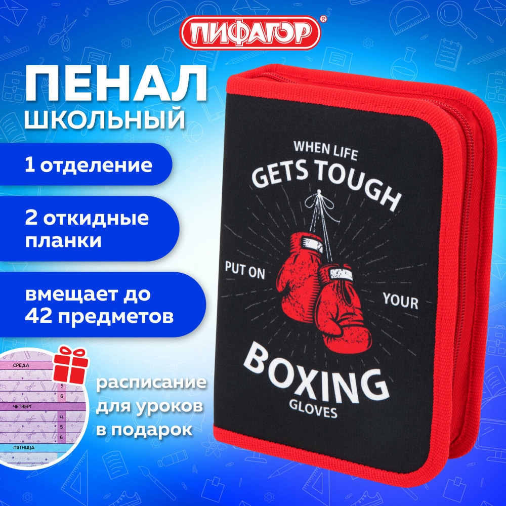 Пенал школьный «Boxing» | Double FLap | Пифагор