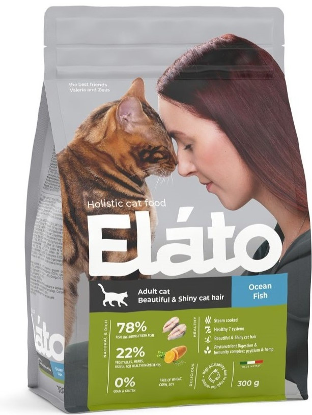Корм сухой для взрослых кошек с рыбой | Elato