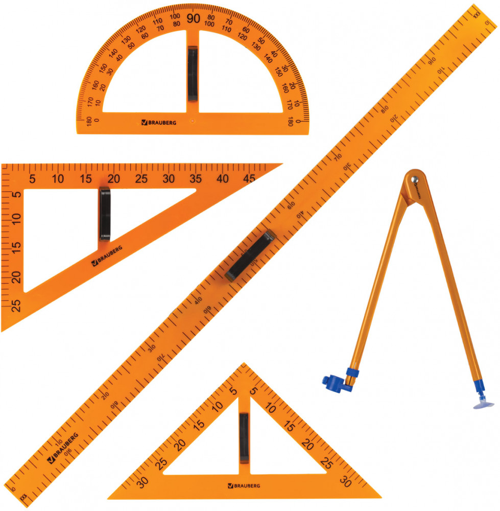 Набор чертежный для классной доски | Brauberg