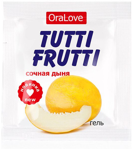 Саше гель-смазки со вкусом сочной дыни «Tutti-frutti» | Биоритм