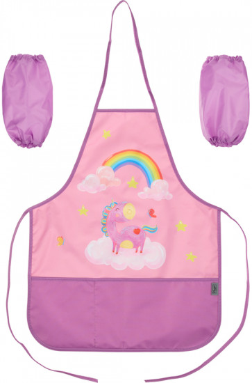 Фартук для уроков труда и рисования с нарукавниками и карманами «Волшебный единорог»