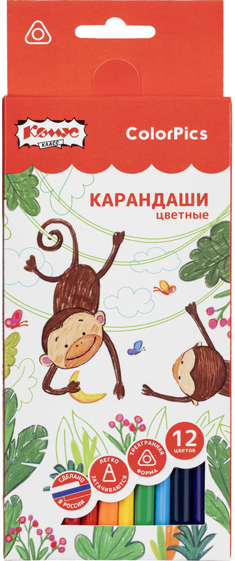 Набор цветных карандашей | Школьные товары ColorPics | Комус Класс