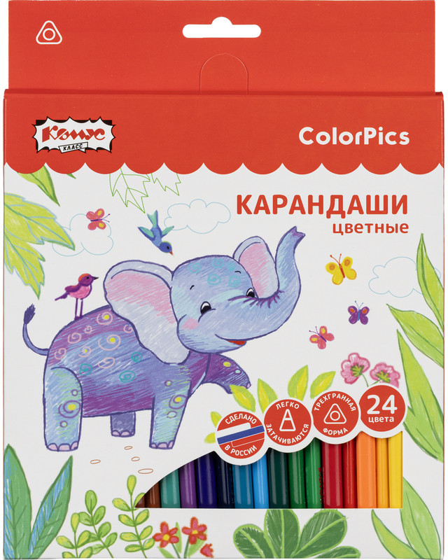 Набор цветных карандашей | Школьные товары ColorPics | Комус Класс