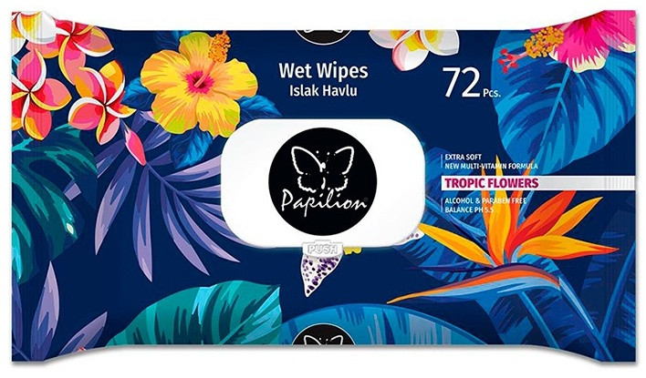 Салфетки влажные «Tropic Flowers» | Papilion
