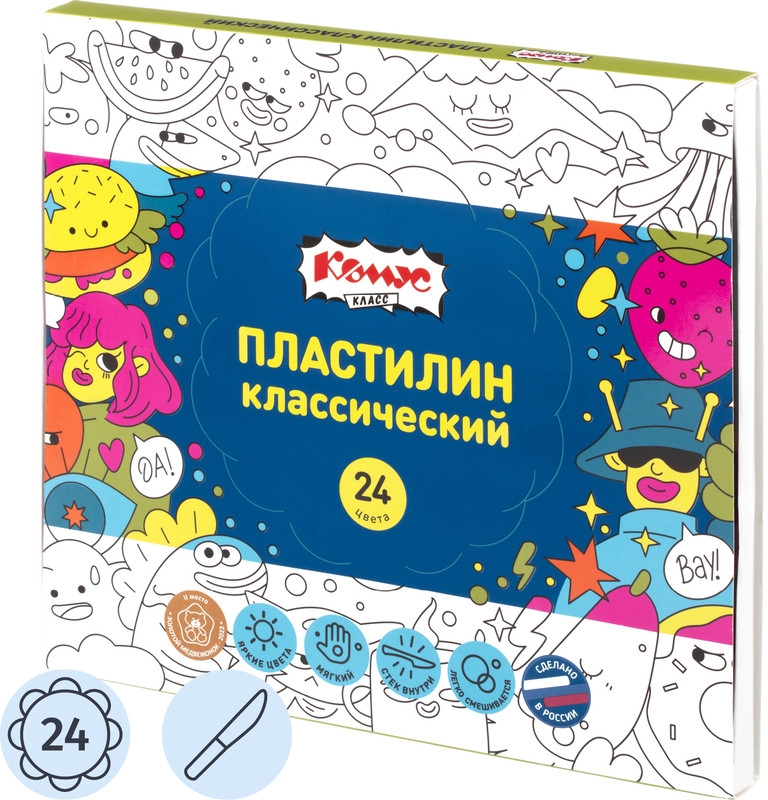 Пластилин классический | Товары для учебы Максики | Комус Класс