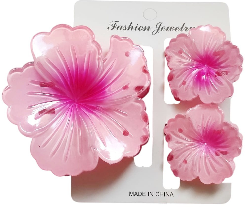 Набор заколок-крабов для волос «Цветы»