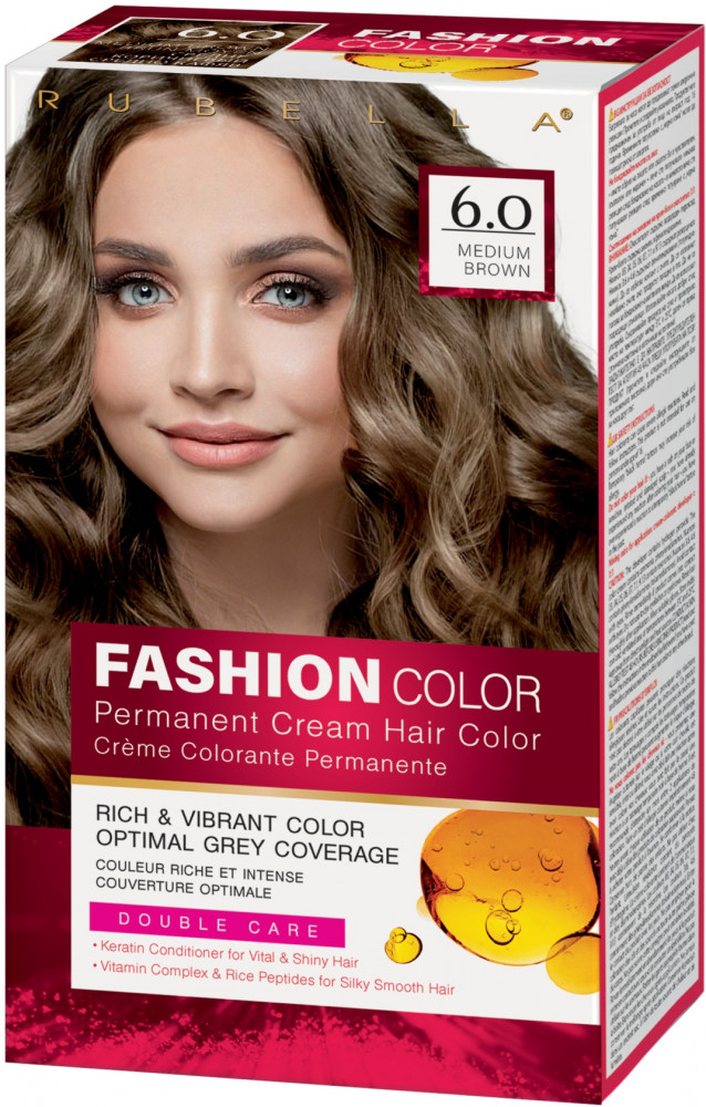 Крем-краска для волос, оттенок 6.0 Medium Brown | Fashion Color | Rubella