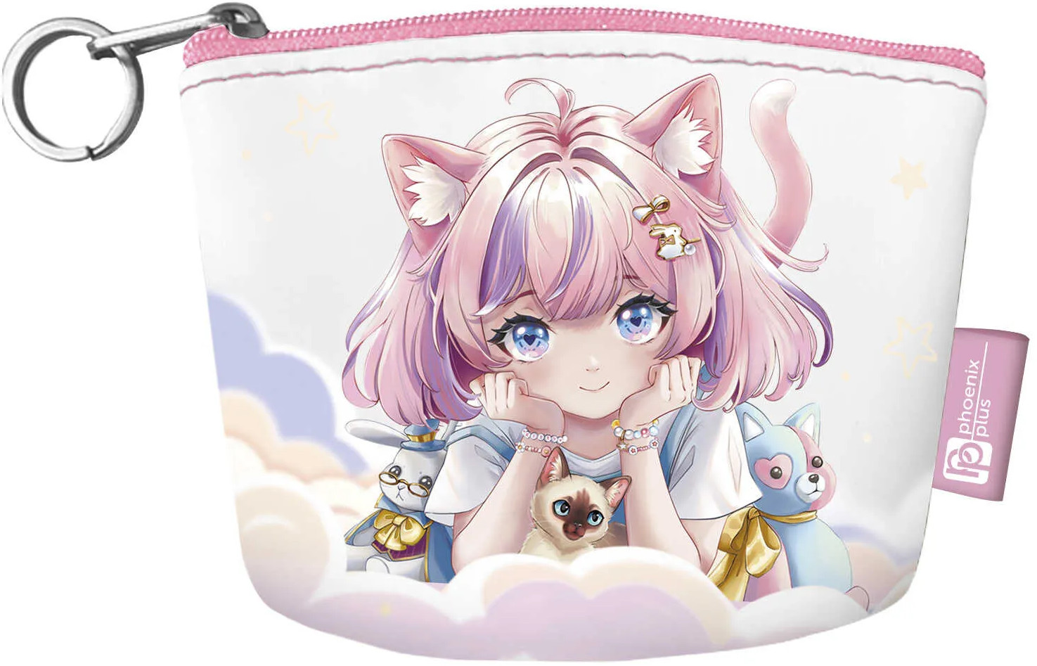 Кошелёк для банкнот и монет «Малышка в лучах» | Аниме с котиками | Феникс +