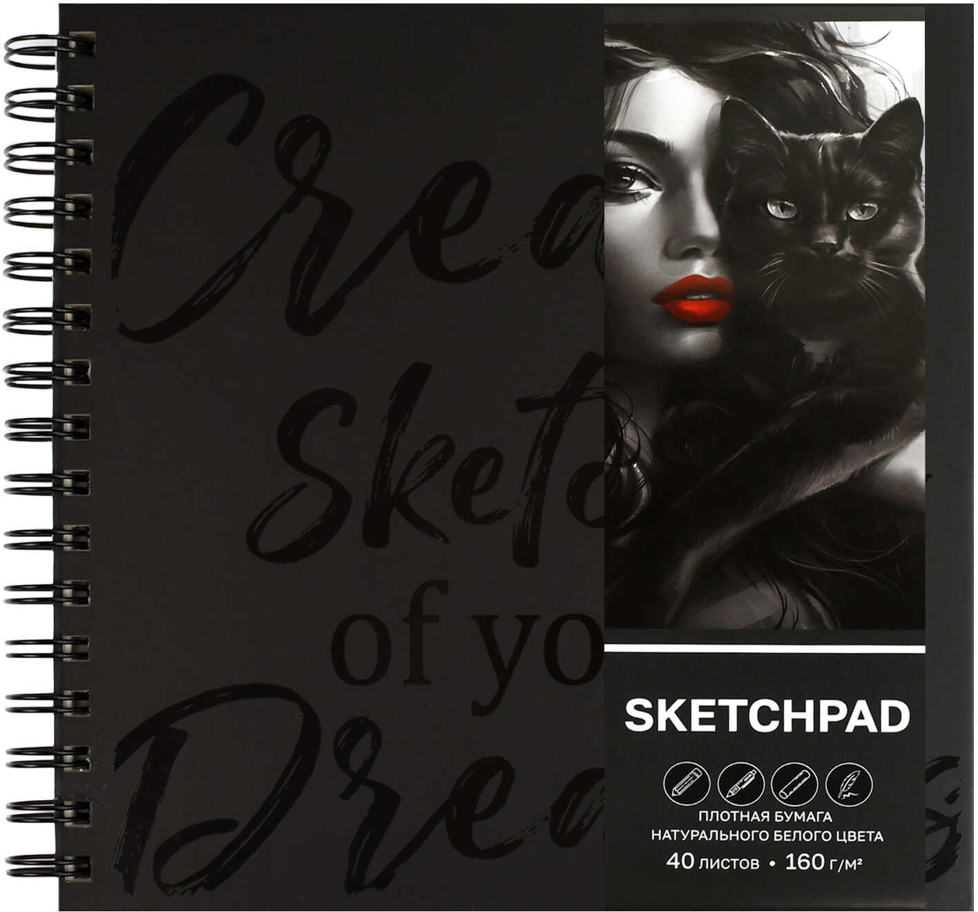 Скетчпад «Чёрная кошка» | Девушка с котом | Феникс +