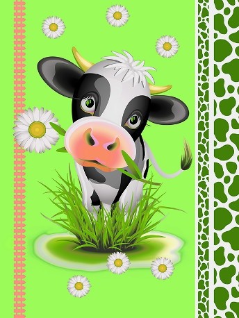 Полотенце вафельное "Бурёнка" (50х60)